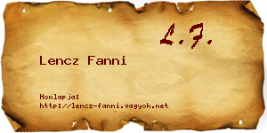 Lencz Fanni névjegykártya