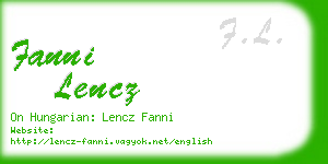 fanni lencz business card